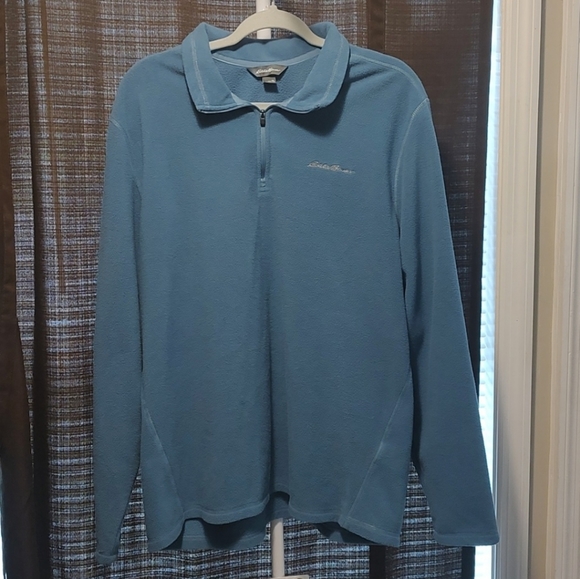 Eddie Bauer Qtr Zip Blue Pullover Sweater size XL - Picture 1 of 3